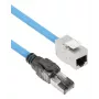 ACT Niebieski 25 metrów S/FTP CAT6A B2ca PoE++ 100W solidny prefabrykowany kabel instalacyjny, RJ45 męski – żeński