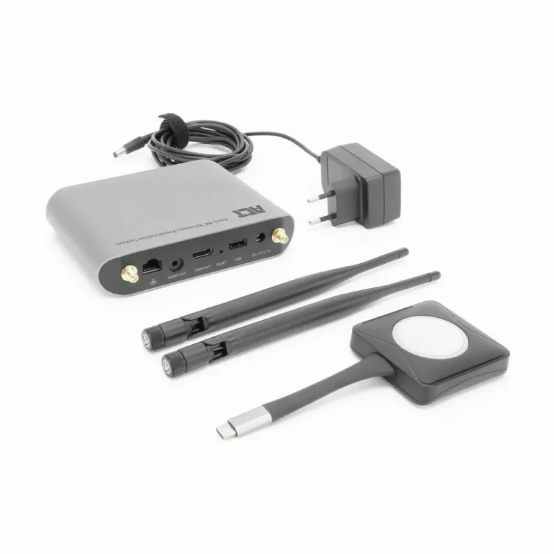 ACT Aero 4K Wireless Presentation System, Desktop, Czarny, szary, 3840 x 2160, 2160p, USB Type-C, USB
