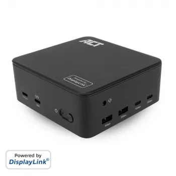 Uniwersalna stacja dokująca ACT USB-C 4K, do 3 monitorów HDMI/DisplayPort, DisplayLink