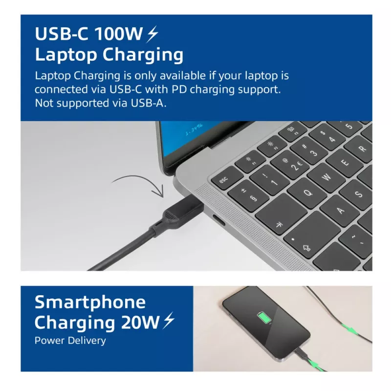 Uniwersalna stacja dokująca ACT USB-C 4K, do 3 monitorów HDMI/DisplayPort, DisplayLink
