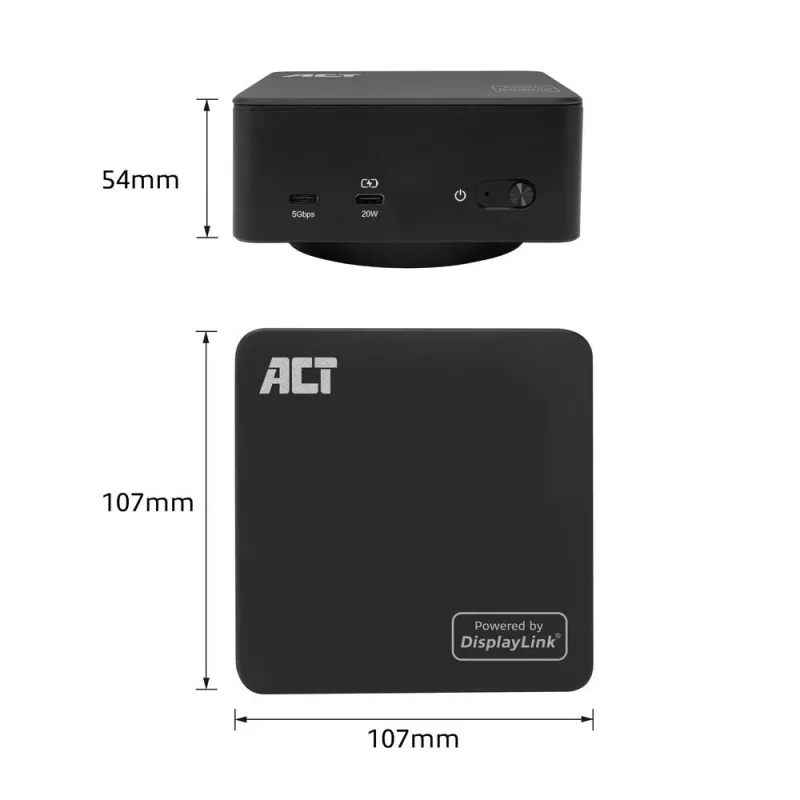 Uniwersalna stacja dokująca ACT USB-C 4K, do 3 monitorów HDMI/DisplayPort, DisplayLink