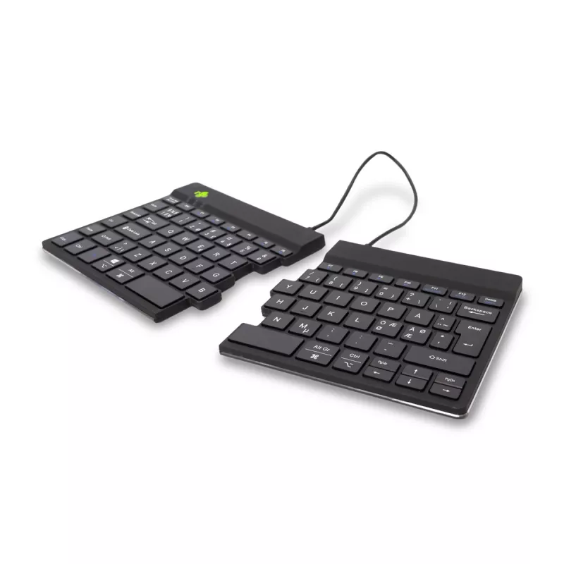 R-Go Tools Ergonomiczny klawiatura R-Go Split Break z oprogramowaniem break, ergonomiczna klawiatura dzielona, QWERTY (NORDYCKI), Bluetooth, czarna