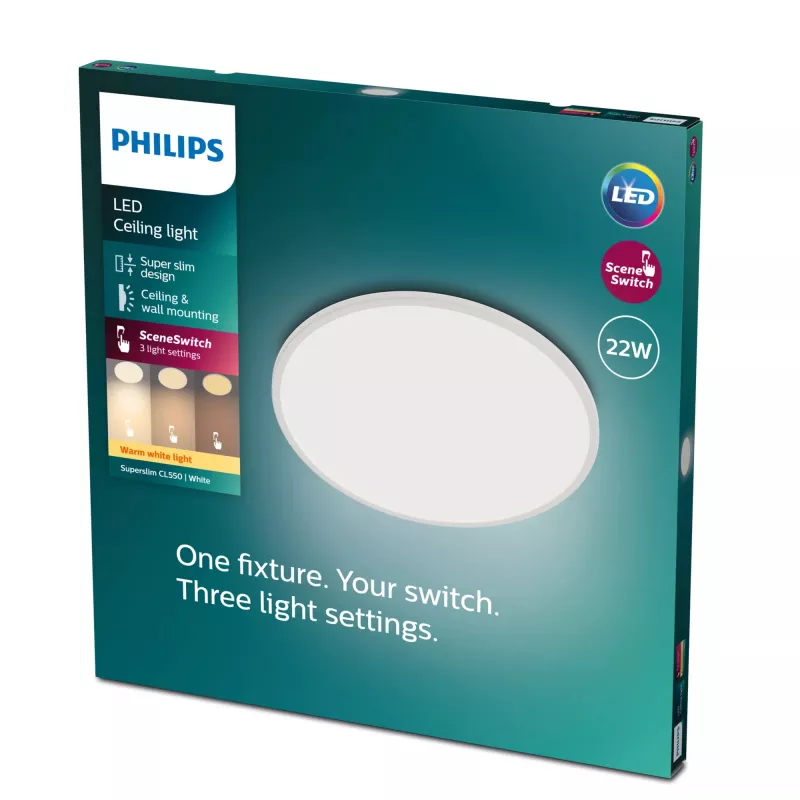 Lampa sufitowa Philips Functional Super cienki 22 W biała okrągła LED