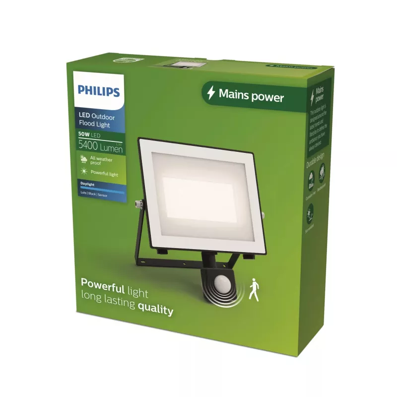 Zewnętrzna lampa ścienna Philips Lois 50 W LED, czarna, obudowa metalowa, niewymienny LED, 220–240 V