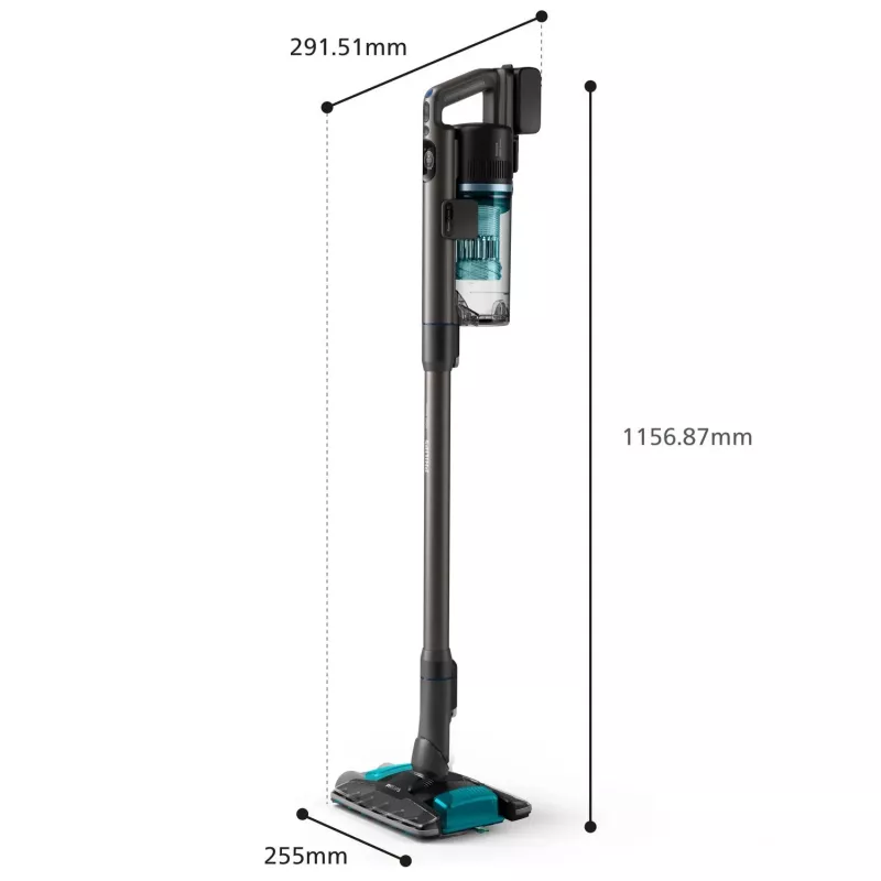 Odkurzacz pionowy 2 w 1 Philips XC8155/01 — bezprzewodowy odkurzacz sucho-mokry bezworkowy, 25,2 V, pojemnik na kurz 0,6 l, niebieski