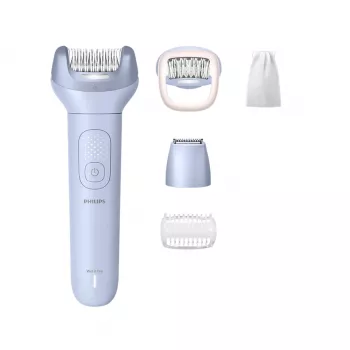 Epilator Philips 8000 series BRE711/00 — 32 pęsety, 2 prędkości, mokro i sucho, wbudowana bateria litowo-jonowa, niebieski