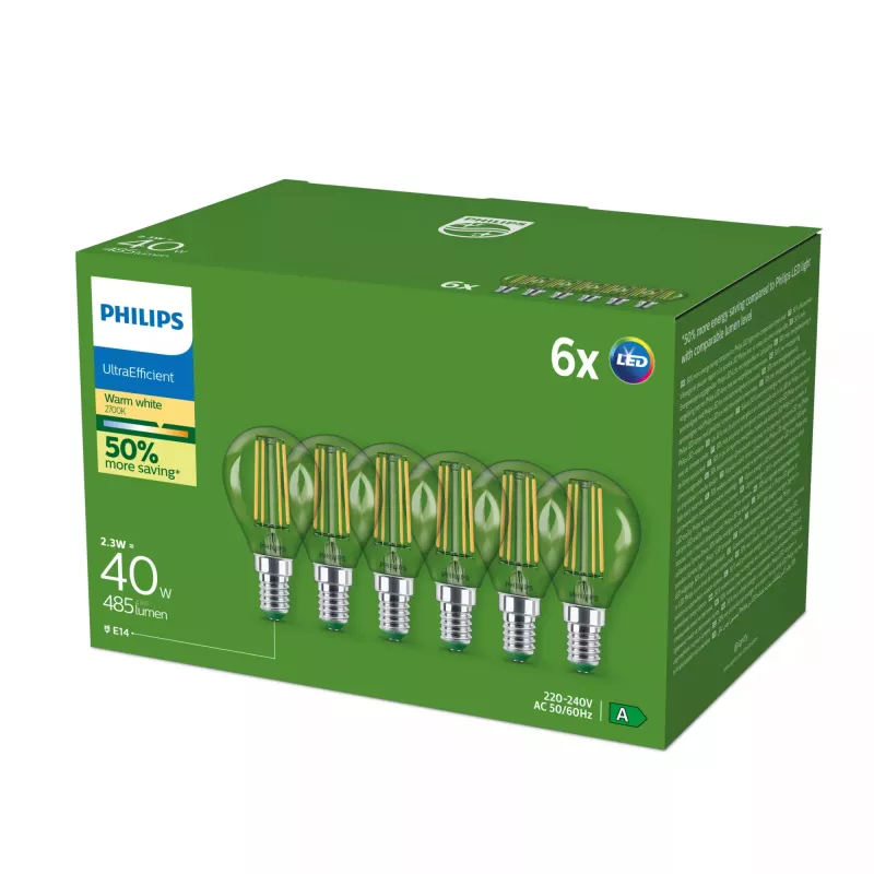 Żarówka LED Philips E14 2,3 W 485 lm ciepła biel 300° CRI 80