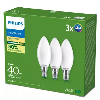 Żarówka LED Philips 2,3 W E14 ciepła biel 485 lm 300° CRI 80 50 000 h