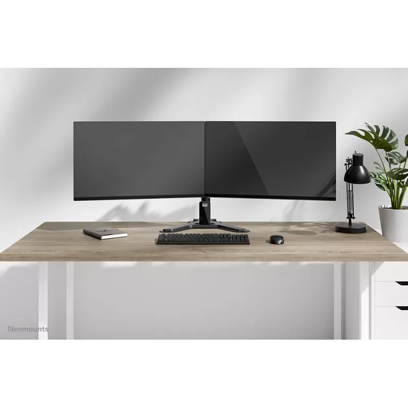 Stojak podwójny pod monitor Neomounts DS45-600BL2 do ekranów 10–32 cale, obsługa 2 wyświetlaczy, maks. 6 kg, VESA 75x75–100x100, wolnostojący, czarny