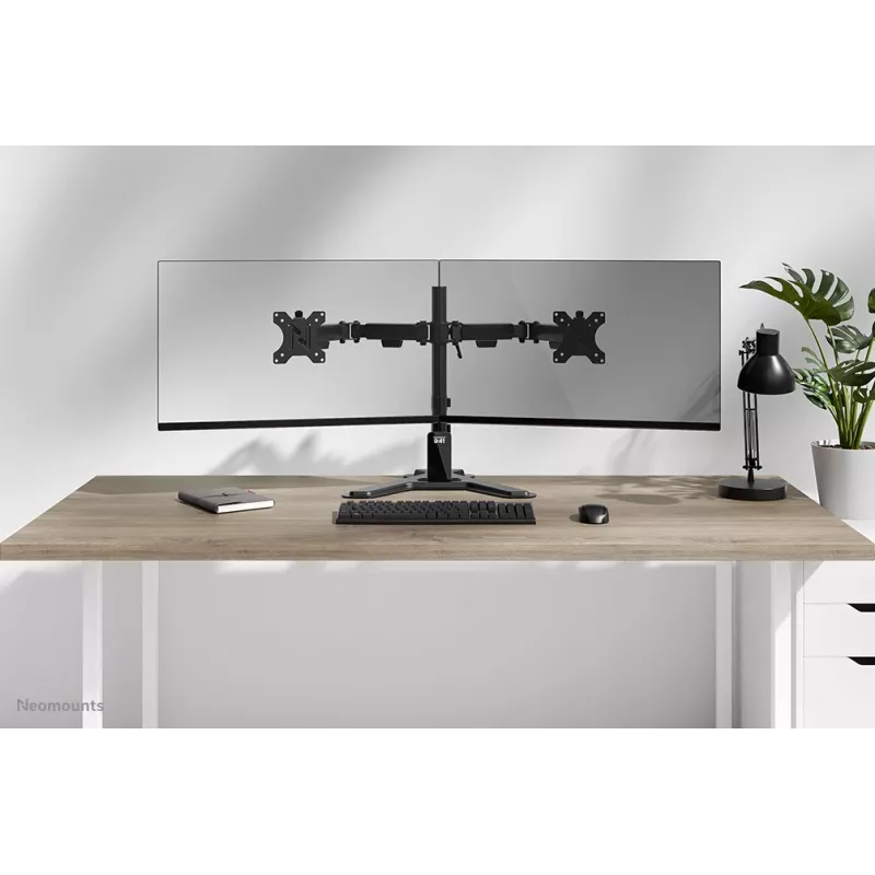 Stojak podwójny pod monitor Neomounts DS45-600BL2 do ekranów 10–32 cale, obsługa 2 wyświetlaczy, maks. 6 kg, VESA 75x75–100x100, wolnostojący, czarny