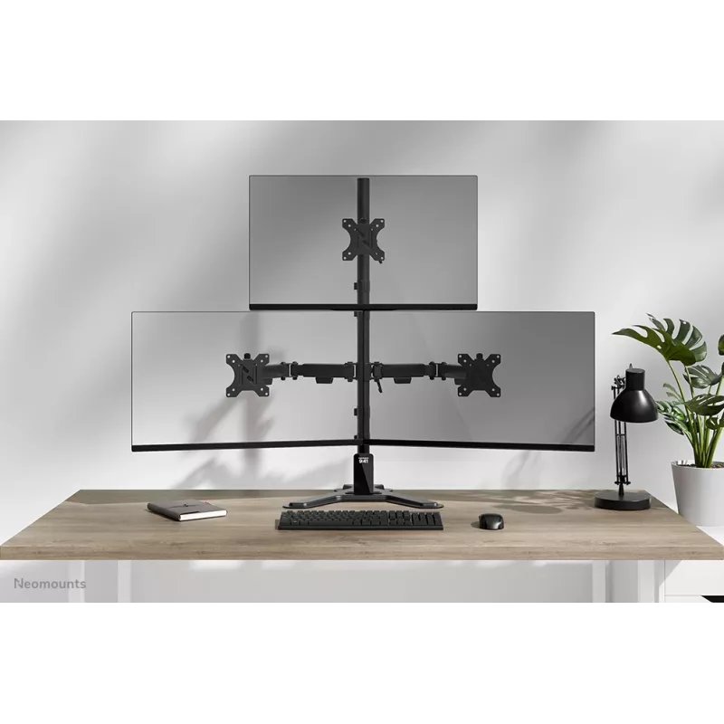 Neomounts DS45-600BL2-1 Potrójny stojak na monitory 10-32 cale