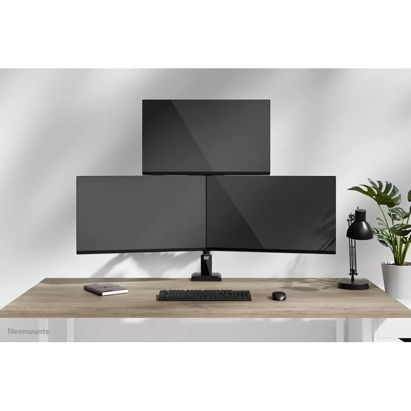 Neomounts DS60-600BL2-1 Potrójny uchwyt do monitora 10-32 cale, zacisk/przelotka, 9 kg, 25,4 cm (10 cali), 81,3 cm (32 cale), 100 x 100 mm, czarny