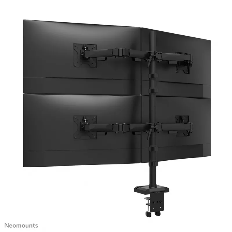 Poczwórne ramię do monitorów Neomounts DS60-600BL2-2 do ekranów 10–32 cale, VESA 75x75–100x100, maks. obciążenie 8 kg, obejma/przepust, czarny