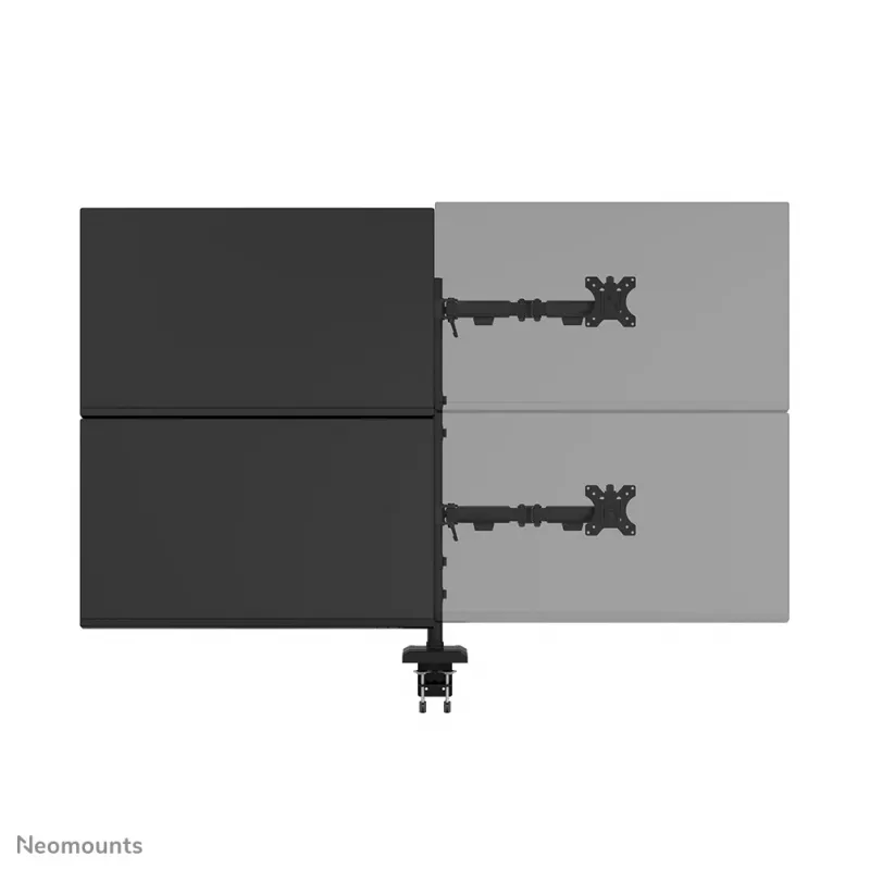 Poczwórne ramię do monitorów Neomounts DS60-600BL2-2 do ekranów 10–32 cale, VESA 75x75–100x100, maks. obciążenie 8 kg, obejma/przepust, czarny