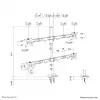 Poczwórne ramię do monitorów Neomounts DS60-600BL2-2 do ekranów 10–32 cale, VESA 75x75–100x100, maks. obciążenie 8 kg, obejma/przepust, czarny