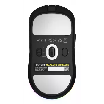 HATOR Quasar 3 Wireless mysz Gaming Symetryczna RF Wireless + Bluetooth + USB Typ-A Optyczna 12000 DPI