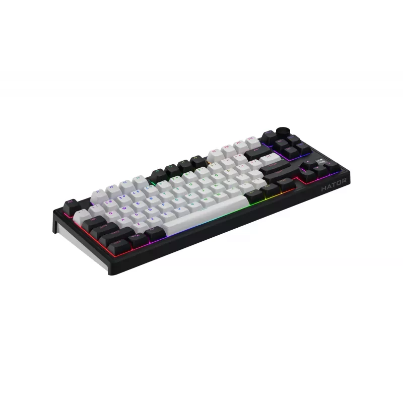 Klawiatura bezprzewodowa HATOR Skyfall 80 MAG ULTIMA 8K do gier USB + RF Wireless + Bluetooth QWERTY US English Czarna, Biała