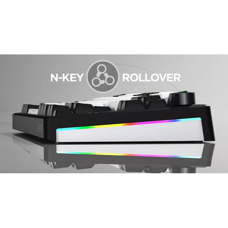 Klawiatura bezprzewodowa HATOR Skyfall 80 MAG ULTIMA 8K do gier USB + RF Wireless + Bluetooth QWERTY US English Czarna, Biała