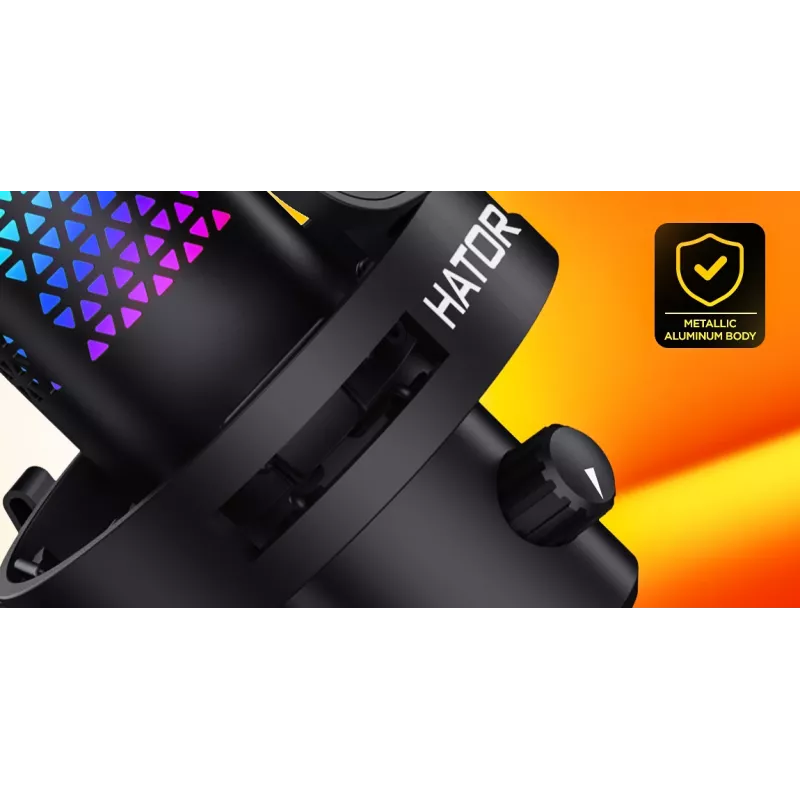 HATOR Dreamcast X, czarny, mikrofon podcastowy, -32 dB, 20 - 16000 Hz, 16 bit, 96 kHz, 70 dB