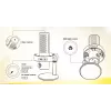 HATOR Dreamcast X, czarny, mikrofon podcastowy, -32 dB, 20 - 16000 Hz, 16 bit, 96 kHz, 70 dB