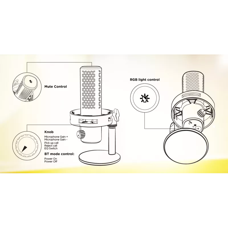 HATOR Dreamcast X, czarny, mikrofon podcastowy, -32 dB, 20 - 16000 Hz, 16 bit, 96 kHz, 70 dB
