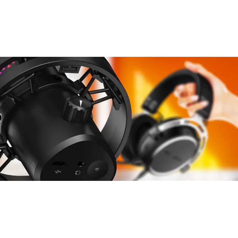 HATOR Dreamcast X, czarny, mikrofon podcastowy, -32 dB, 20 - 16000 Hz, 16 bit, 96 kHz, 70 dB