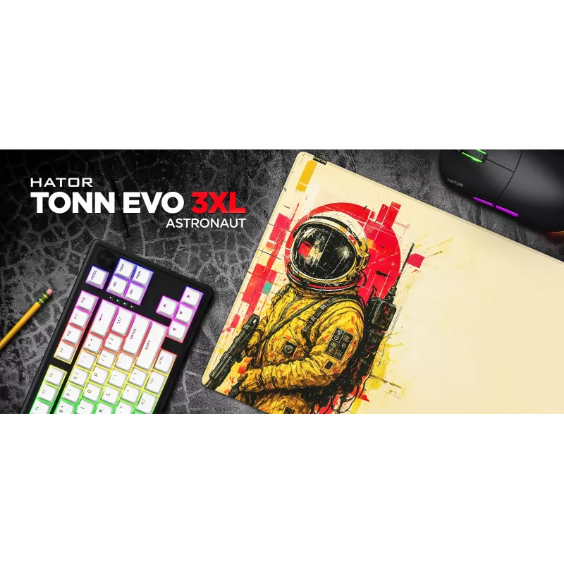 Podkładka pod mysz gamingowa HATOR Tonn EVO 3XL Astronaut, guma, wielokolorowa