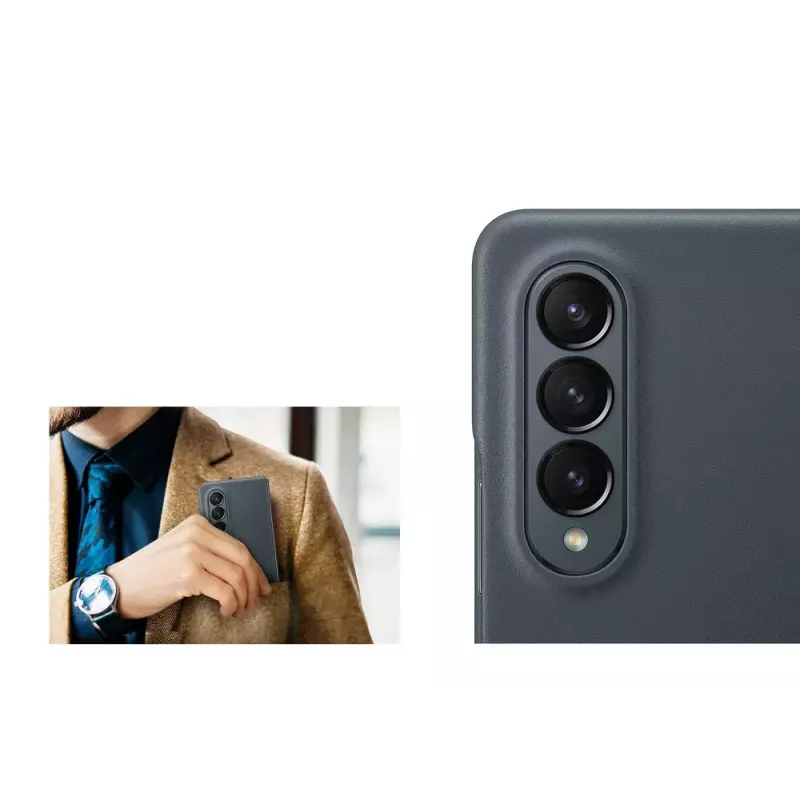 Etui na telefon komórkowy osłona Samsung Galaxy Z Fold4 EF-VF936LBEGWW Skórzane Czarny