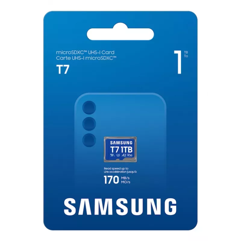 karta microSD Samsung T7, 1 TB, MicroSDXC, UHS-I, 170 MB/s, Klasa 3 (U3), V30