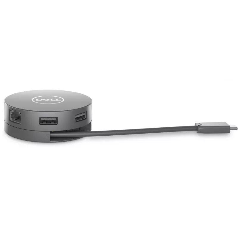 DELL 6-w-1 adapter wieloportowy USB-C - DA305, przewodowy, USB 3.2 Gen 2 (3.1 Gen 2) Type-C, 10,100,1000 Mbit/s, srebrny, 3840 x 2160 pikseli, Dell