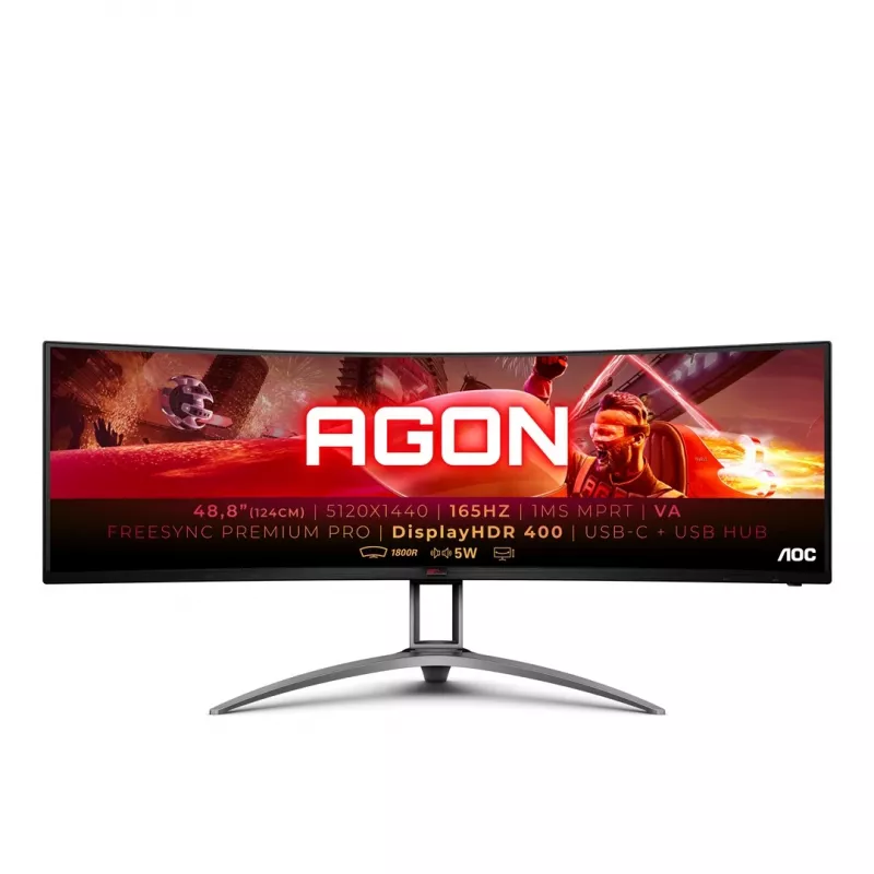AOC B2 AG493UCX2 monitor komputerowy 124 cm (48,8) 5120 x 1440 pikseli Quad HD LED Czarny