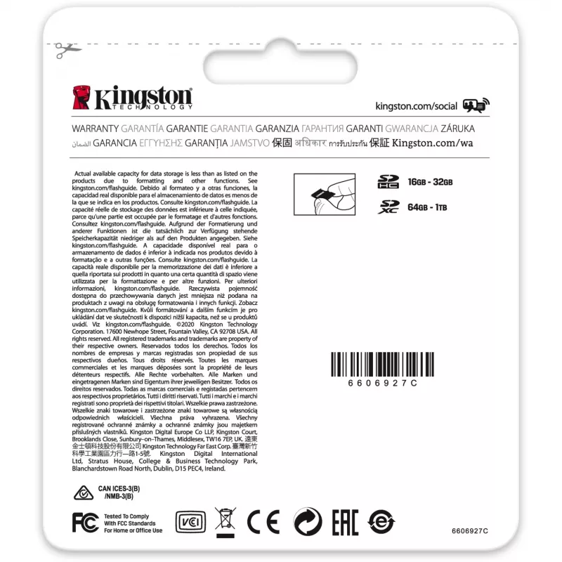 Karta pamięci SDXC 64 GB C10/SDS2/64GB Kingston