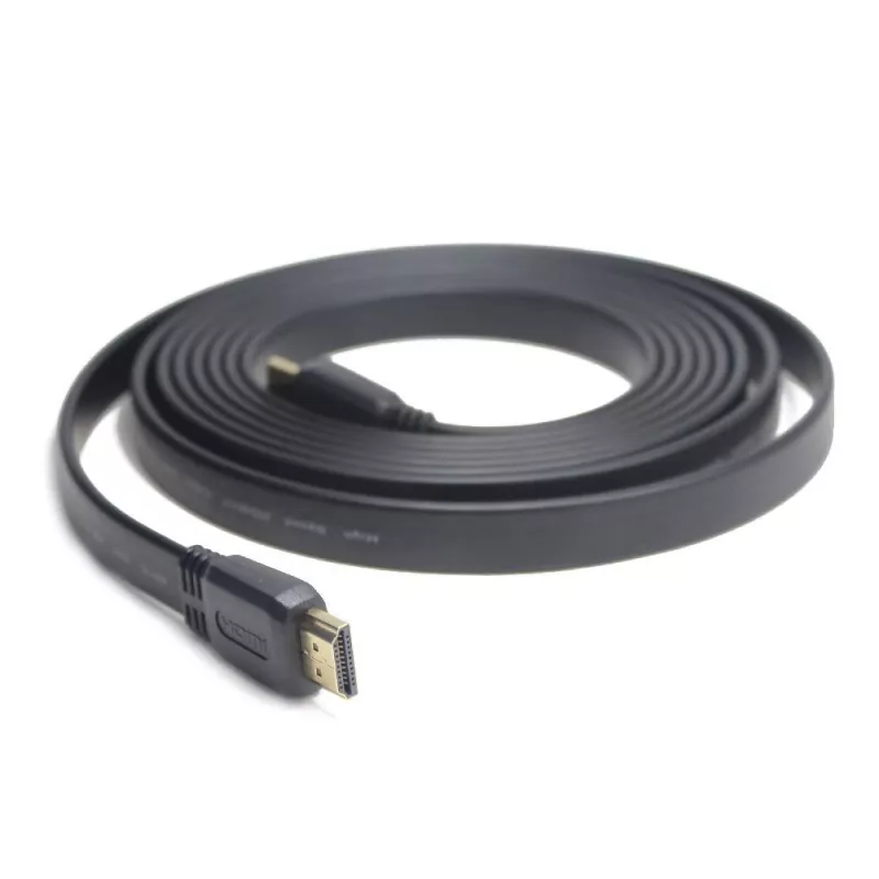 Kabel HDMI-HDMI v2.0 3D TV High Speed Ethernet 1,8 m płaski (pozłacane końcówki)