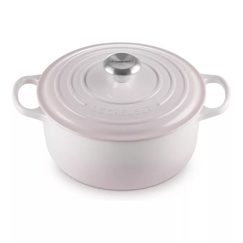 Le Creuset Signature Cast Iron Round Casserole 24cm shell pink