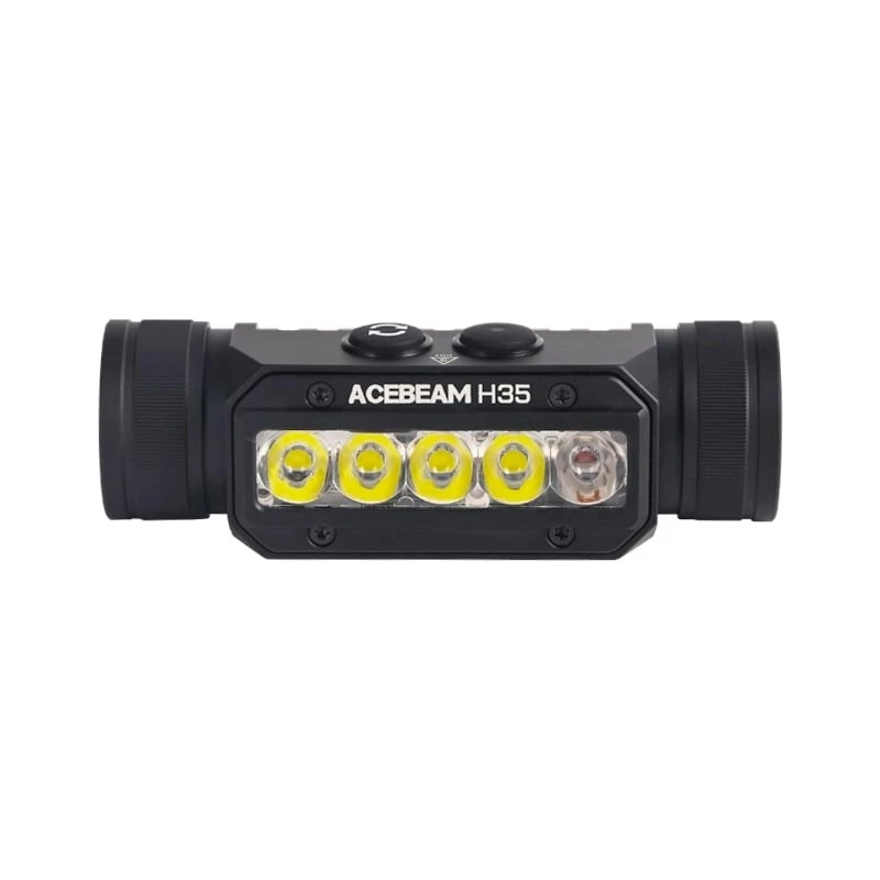 Opaska czołowa AceBeam H35 — latarka czołowa LED, maks. 2600 lm, zasięg 170 m, IP68, akumulator 18650 3800 mAh, czas pracy do 216 h