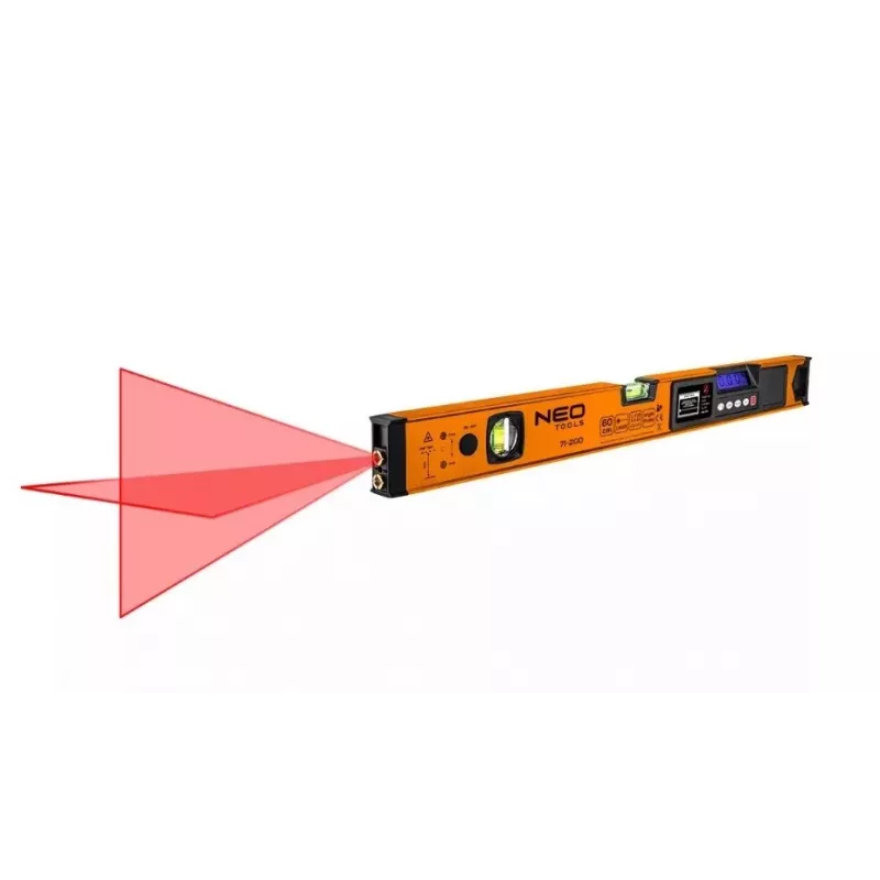 Poziomnica Neo Tools z wyświetlaczem elektronicznym i wskaźnikiem laserowym 60 cm