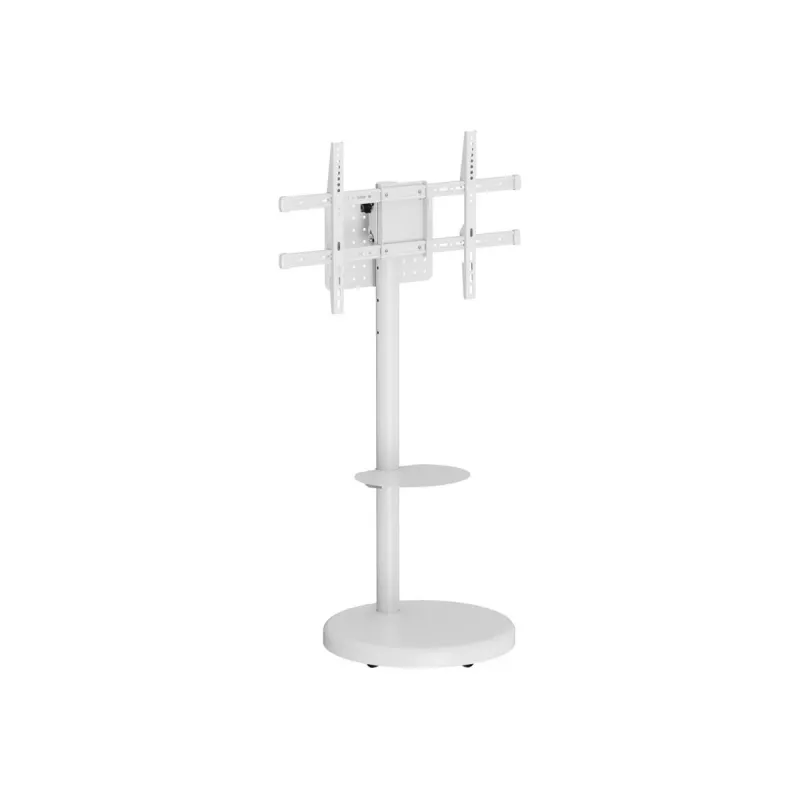 Podstawa podłogowa TECHLY z półką na kółkach do telewizorów LCD/LED/Plazma 37-86 cali Biała