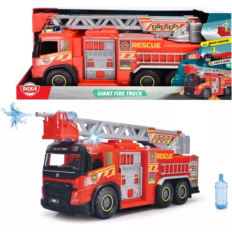 Wóz strażacki zabawka Simba-Dickie Giant Fire Truck 203719031 z ruchomymi częściami