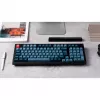 V5 Max, klawiatura gamingowa czarno-niebiesko-szara, układ DE, Gateron Jupiter Banana, Hot-Swap, RGB