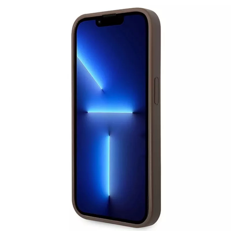 GUESS DŪklas Guess GUHCP15L4GMGBR iPhone 15 Pro 6.1 ruda | rude twarde etui 4G Big Metal Logo