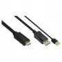 Alcasa HDMI-DP020 adapter kabla wideo 2 m HDMI Typ A DisplayPort Czarny