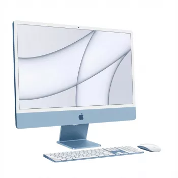 APPLE iMac Z1E5 59,62cm 23,5Zoll standard glass M4 8C CPU/8C GPU/16C N.E. 16GB 256GB SSD Gbit Eth MM NumKey TID DE niebieski (Z1E5-MWUF3D/A-0799NS)