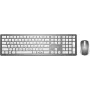 Zestaw klawiatury bezprzewodowej i myszy optycznej MediaRange MROS135 QWERTZ srebrny — bezprzewodowy zestaw, układ QWERTZ, srebrny