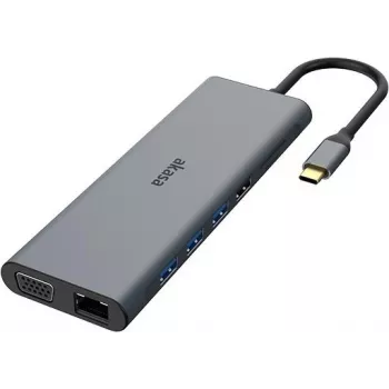 Stacja dokująca i replikator portów Akasa AK-CBCA28-18BK przewodowy USB 3.2 Gen 1 (3.1 Gen 1) Type-C czarny - szary (AK-CBCA28-18BK)