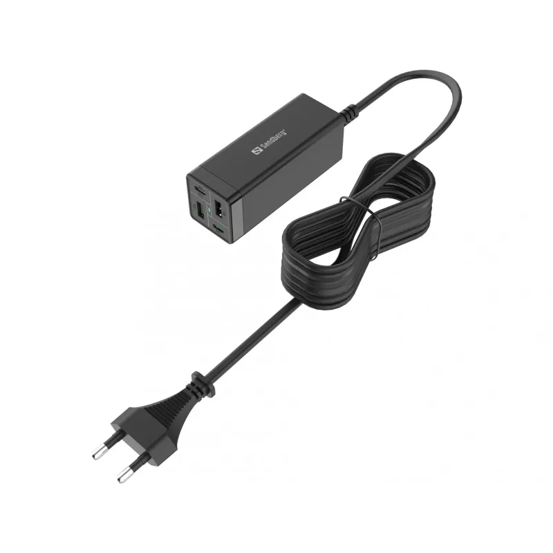 Zasilacz SANDBERG - 65 W - 3,25 A - PD, QC - 4 porty wyjściowe (2 x USB, 2 x USB-C)