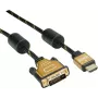 Roline Gold - Kabel wideo - Dual Link - HDMI / DVI - DVI-D (M) do HDMI (M) - 5 m - Ekranowany - Czarny, Złoty - Obsługa 4K