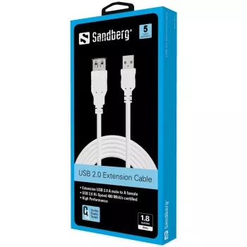 Kabel USB SANDBERG - USB (żeński) do USB (męski) - 1,8