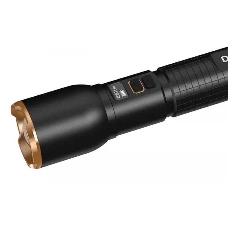 Latarka Duracell DF4000R czarna — ręczna latarka akumulatorowa, kompaktowa konstrukcja