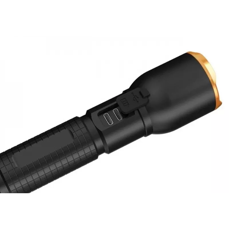 Latarka Duracell DF4000R czarna — ręczna latarka akumulatorowa, kompaktowa konstrukcja