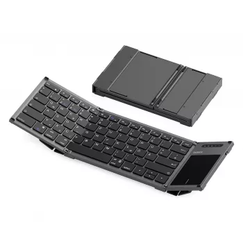 Inateck KB06101_STEEL GRAY klawiatura Domowa RF Wireless + Bluetooth QWERTZ Angielski Czarny